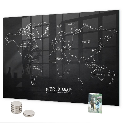 Tableau magnétique Pays sur la carte du monde