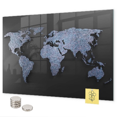 Tableau magnétique Carte du monde en 3D