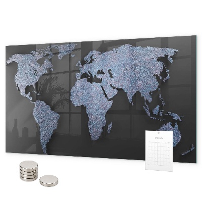 Tableau magnétique Carte du monde en 3D