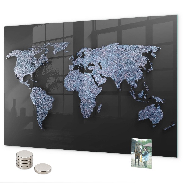 Tableau magnétique Carte du monde en 3D