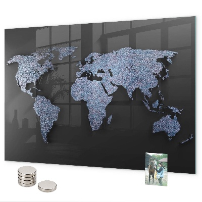 Tableau magnétique Carte du monde en 3D