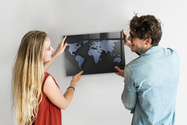Tableau magnétique Carte du monde en 3D