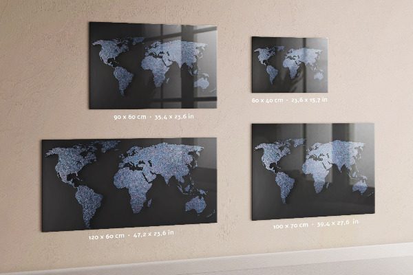 Tableau magnétique Carte du monde en 3D