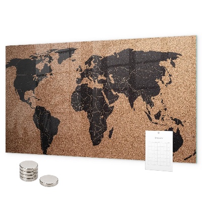 Tableau magnétique mural Carte du monde