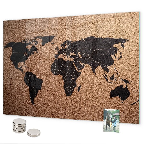 Tableau magnétique mural Carte du monde