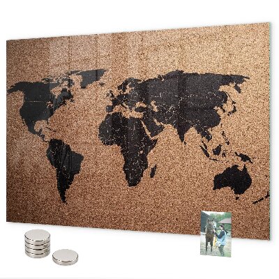 Tableau magnétique mural Carte du monde
