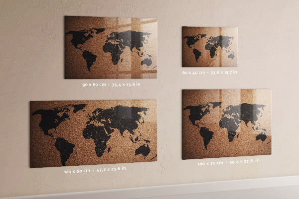 Tableau magnétique mural Carte du monde
