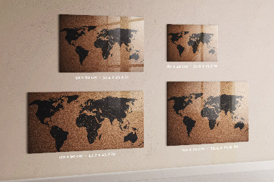 Tableau magnétique mural Carte du monde