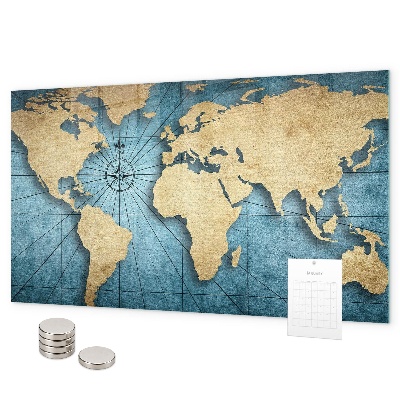 Tableau magnétique mural Carte du monde en 3D