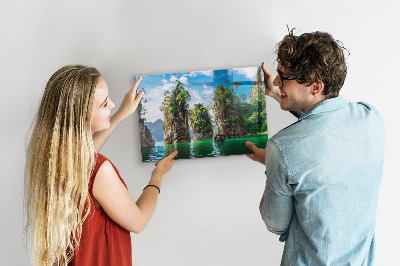 Tableau magnétique Arbres du lac, nature
