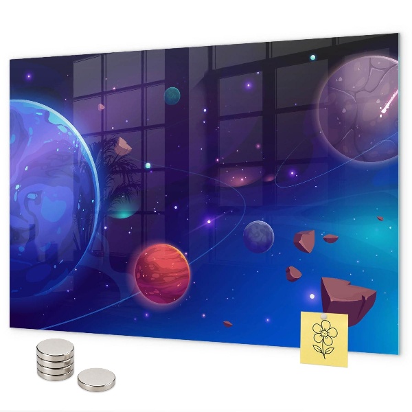 Tableau magnétique mural Galaxie des planètes