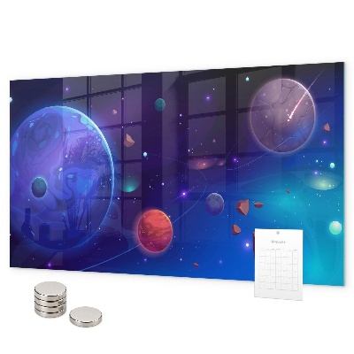 Tableau magnétique mural Galaxie des planètes