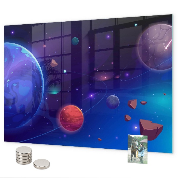 Tableau magnétique mural Galaxie des planètes