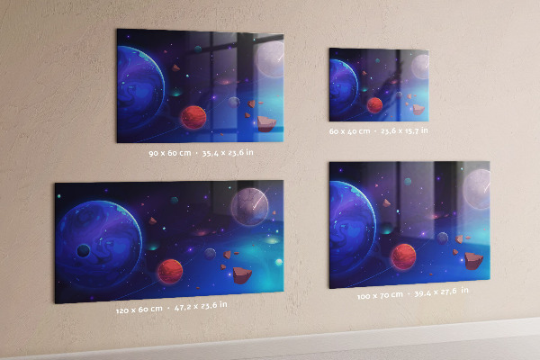 Tableau magnétique mural Galaxie des planètes