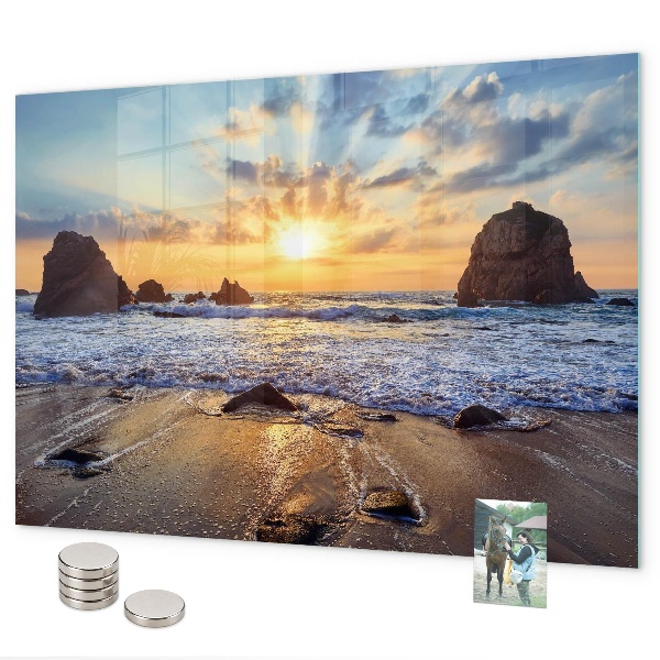 Tableau magnétique mural Coucher de soleil sur la plage