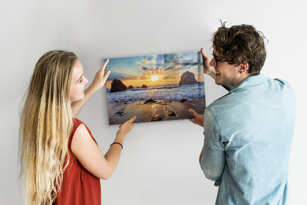 Tableau magnétique mural Coucher de soleil sur la plage