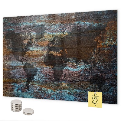 Tableau magnétique Carte du monde de Rust
