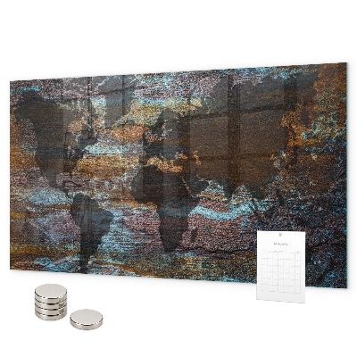 Tableau magnétique Carte du monde de Rust