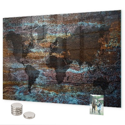 Tableau magnétique Carte du monde de Rust