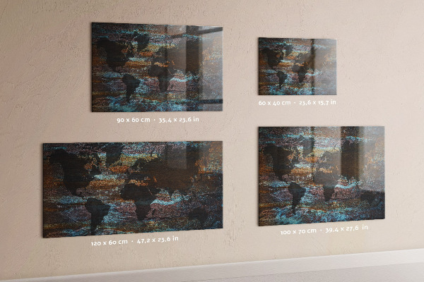 Tableau magnétique Carte du monde de Rust