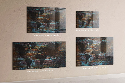 Tableau magnétique Carte du monde de Rust