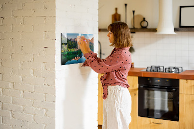 Tableau magnétique mural paysage lacustre