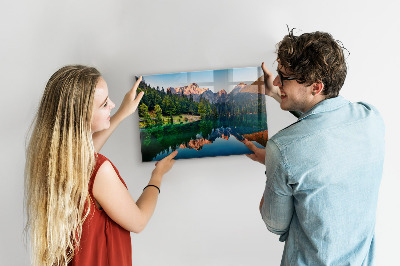Tableau magnétique mural paysage lacustre