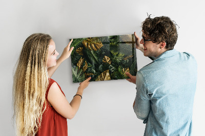 Tableau magnétique mural feuilles de jungle