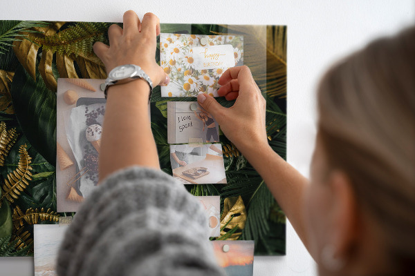 Tableau magnétique mural feuilles de jungle
