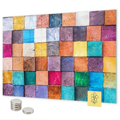 Tableau magnétique cubes en bois