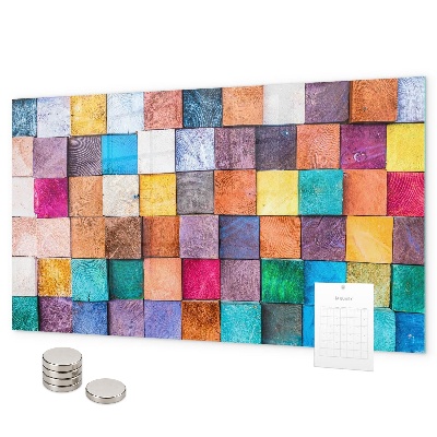 Tableau magnétique cubes en bois