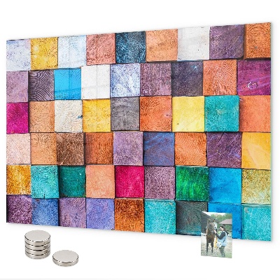 Tableau magnétique cubes en bois