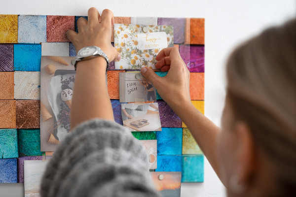 Tableau magnétique cubes en bois