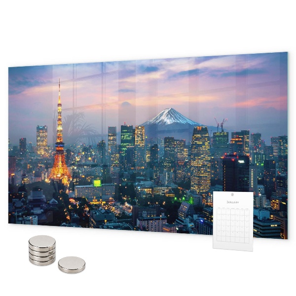 Tableau magnétique mural La ville la nuit