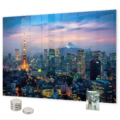 Tableau magnétique mural La ville la nuit