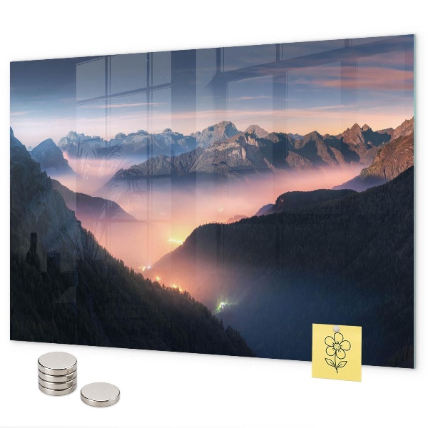 Tableau magnétique Paysage de sommets montagneux