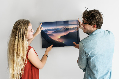 Tableau magnétique Paysage de sommets montagneux