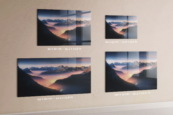 Tableau magnétique Paysage de sommets montagneux