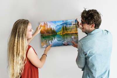 Tableau magnétique mural paysage de montagne fluviale