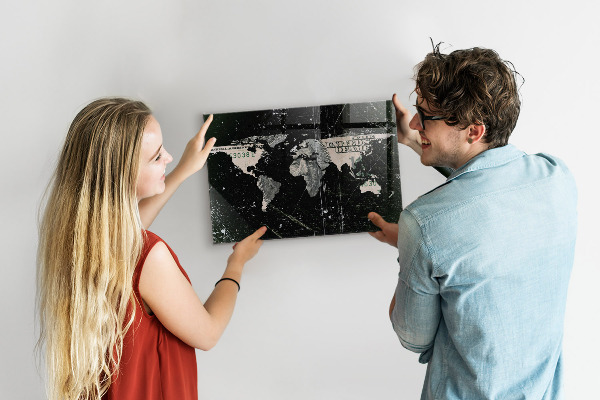 Tableau magnétique mural Carte du monde du dollar
