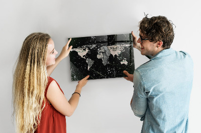 Tableau magnétique mural Carte du monde du dollar