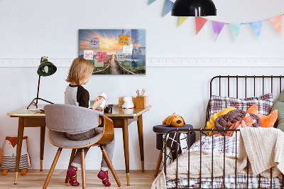 Tableau magnétique mural paysage de montagne