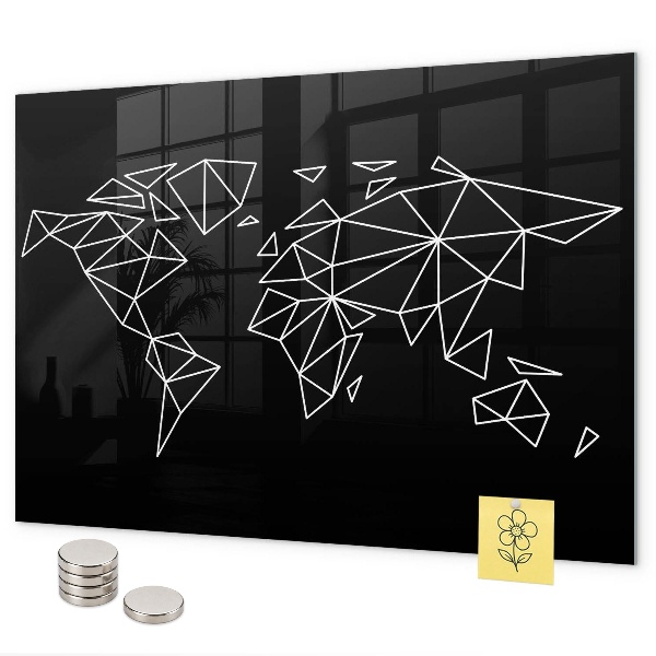 Tableau magnétique mural Carte du monde moderne
