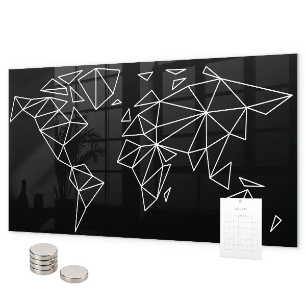 Tableau magnétique mural Carte du monde moderne
