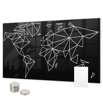 Tableau magnétique mural Carte du monde moderne
