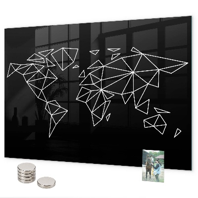 Tableau magnétique mural Carte du monde moderne