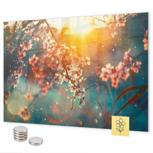 Tableau magnétique fleurs printanières