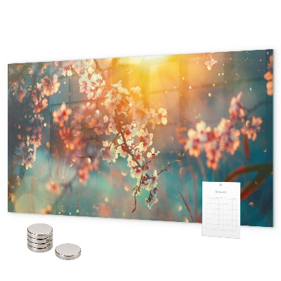 Tableau magnétique fleurs printanières