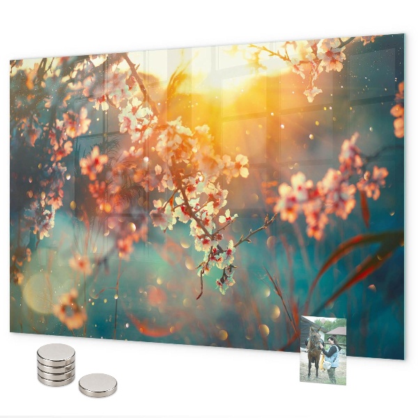 Tableau magnétique fleurs printanières