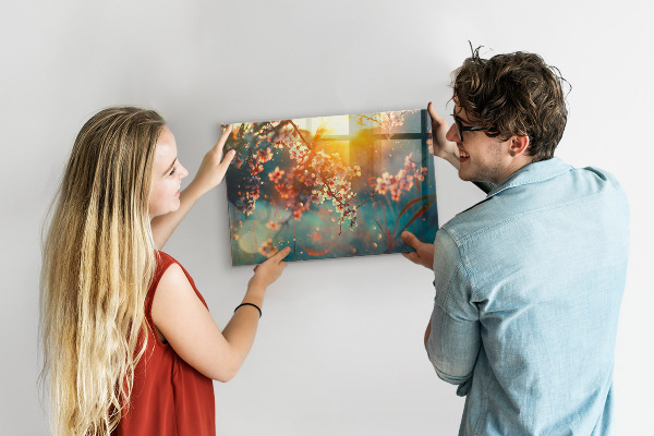 Tableau magnétique fleurs printanières